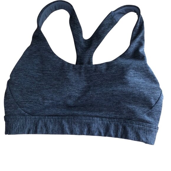 ATHLETA Ultimate Bra In Supersonic Sports Bra - Gray Heather Keyhole Back - Picture 1 of 6